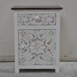 Solid Wood Bedside Tables White & Black - Image 6