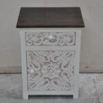 Solid Wood Bedside Tables White & Black - Image 5