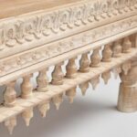 Lal Bagh Large Daybeds Limewash Wooden Sofa - Image 3