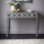Bone Inlay Black and White Side Table