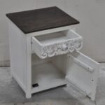 Solid Wood Bedside Tables White & Black - Image 7