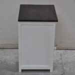 Solid Wood Bedside Tables White & Black - Image 4