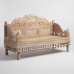 Lal Bagh Large Daybeds Limewash Wooden Sofa - Image 2