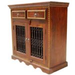 Solid Wooden 2 Drawer TV Cabinet - Image 2