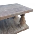 Hand Carved Maurya Solid Wood Whitewash Coffee Table - Image 4