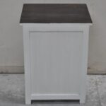 Solid Wood Bedside Tables White & Black - Image 3